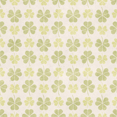 Seamless pattern with clover. Paper texture.