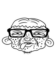 nerd pickel hornbrille akne ekelig hässlicher mann gesicht kopf rothaarig junge kerl freak noob augen mund geek lustig komisch clipart comic cartoon design