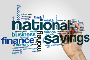 National savings word cloud