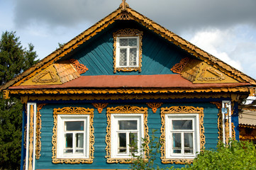 Russia, Volga-Baltic Waterway, Goritzy. Typical home.