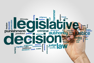 Legislative decision word cloud