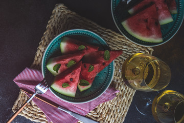 Organic food concept with watermelon