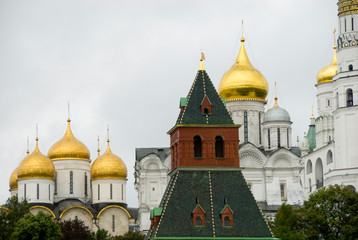 Fototapeta na wymiar Russia, Moscow, The towers of The Kremlin.