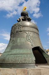 Russia, Moscow, The Kremlin. 200 ton Czar Bell, c. 1735. The bell cracked in the Trinity Fire of 1737.