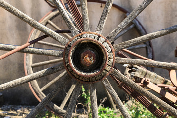 Spain, Balearic Islands, Mallorca, Consell. Wagon wheel.