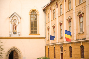 Romania, Sibiu. 15th Century Ursuline Church, Old Town.