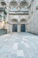 Spain, Santiago de Compostela, Cathedral Side Entrance