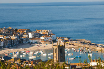 St. Ives town and harbor, Cornwall, England, UK