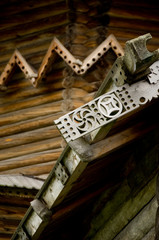 Russia, Lake Onega, Kizhi Island. Roof detail of historic Church of Intercession. UNESCO site. 