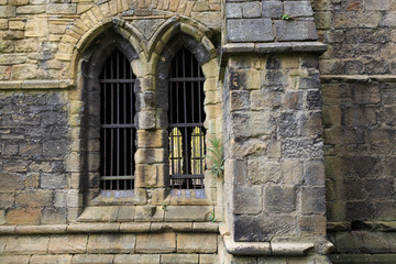 Fototapeta na wymiar England, West Yorkshire, Leeds, North Bank of River Aire. Kirkstall Abbey, 12th century Cistercian Monastery ruins.