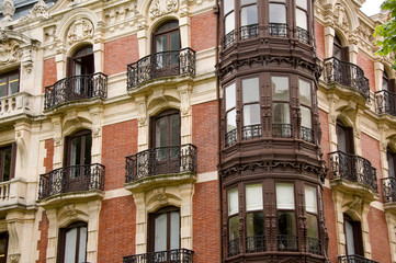 Fototapeta na wymiar Spain, Bilbao. Typical architecture.