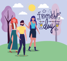 people celebration friendship day design