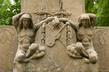 Spain, Pamplona (aka Iruna). Monument detail.