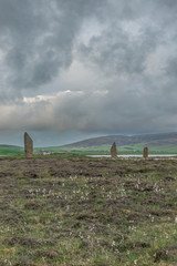UK, Scotland, Orkney Island, Ring of Brodgar, a ceremonial site dating back to the Neolithic ages...