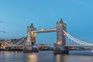Fototapeta na wymiar UK, London. Twilight Tower Bridge