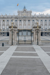 Spain, Madrid, Royal Palace (Palacio Real de Madrid) Gate