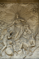 Plakat Spain, Pamplona (aka Iruna). Santa Maria cathedral, detail.