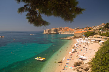 Area around Lazareti City Beach and Banje Beach, Walled City of Dubrovnik, Southeastern Tip of Croatia, Dalmation Coast, Adriatic Sea, Croatia, Eastern Europe