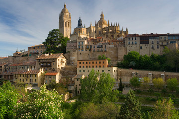 Fototapeta na wymiar Segovia Cathedral in Madrid Province, Spain