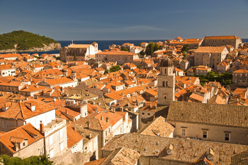 Fototapeta na wymiar CROATIA, Dubrovnik. View from Old City Walls Walk. 