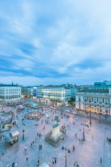 Obraz premium Spain, Madrid, Looking Down on Puerta del Sol