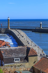 England, North Yorkshire, Whitby. Seaside town, port, civil parish in the Borough of Scarborough. Whitby has an established maritime, mineral and tourist economy.