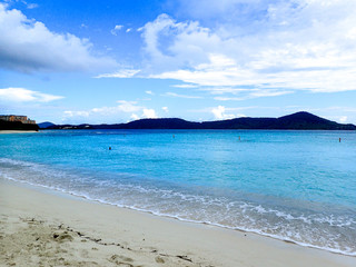 Beautiful beach on a bright sunny day.