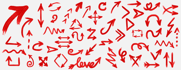 Red Arrow vector. arrow hand.arrow draw.arrows set	