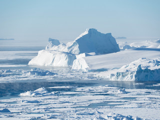Ilulissat Icefjord also called kangia or Ilulissat Kangerlua at Disko Bay. The icefjord is listed...