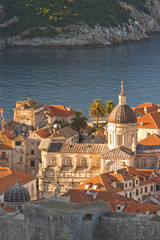 Fototapeta na wymiar CROATIA, Dubrovnik. Overview of the Walled City of Dubrovnik. 