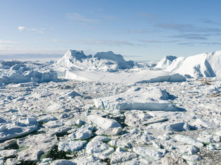 Ilulissat Icefjord also called kangia or Ilulissat Kangerlua at Disko Bay. The icefjord is listed...