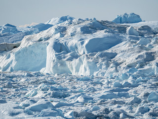 Ilulissat Icefjord also called kangia or Ilulissat Kangerlua at Disko Bay. The icefjord is listed...