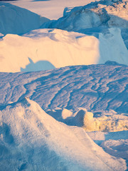 Ilulissat Icefjord also called kangia or Ilulissat Kangerlua at Disko Bay. The icefjord is listed...