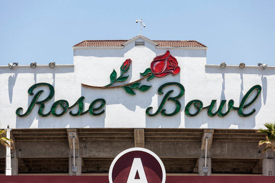 Historic Rose Bowl Stadium Sign In Pasadena Near Los Angeles, California On June 28, 2014 In Pasadena, California, USA.