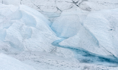 Fototapeta na wymiar Landscape on the Greenland Ice Sheet near Kangerlussuaq, Greenland, Denmark