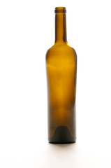 Empty Wine Bottle On White Background.