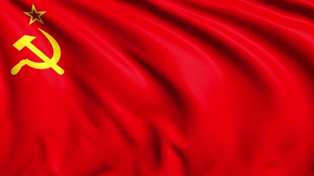 flag of the Soviet Union with fabric structure in the wind (loopable)