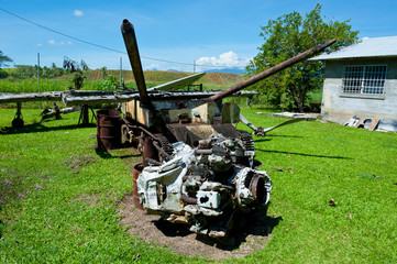 Second war relic at the Betikama SDA mission, Honiara, capital of the Solomon Islands, Pacific