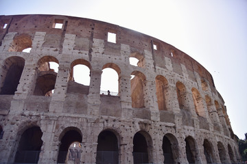 Obraz premium Rome, Italy - June 2019 - Colosseum in Rome. Colosseum is the most landmark in Rome. Huge Roman amphitheatre.