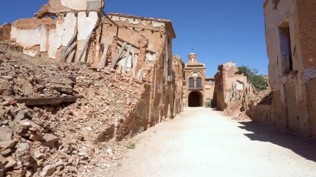 Memorial Ruins of the ancient village of Belchite. Spanish village destroyed during the Spanish civil war .