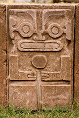 French Polynesia, Marquesas Islands, Nuku Hiva. Stone tiki representing a Polynesian supernatural power.