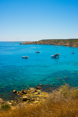  clear blue sea and rocks near protaras cyprus