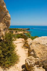  clear blue sea and rocks near protaras cyprus