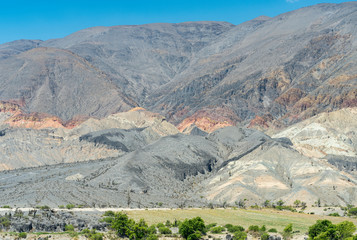 Fototapeta na wymiar Landscape near Routa 51 between Salta and Santa Rosa de Tastil in the Andes of Argentina.