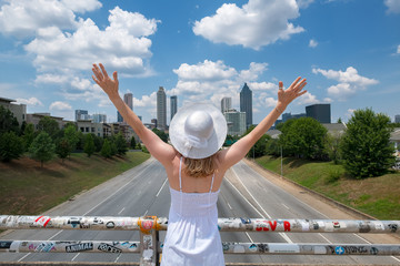 Atlanta Skyline Viewed from Jackson St Bridge