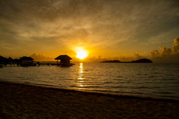 Sunset over the Lagoon. Bora Bora. French Polynesia.