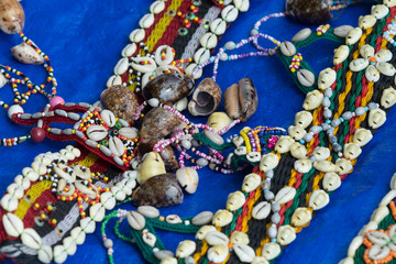 Melanesia, New Guinea. Small island of Ali off the coast of mainland Papua New Guinea. Traditional...