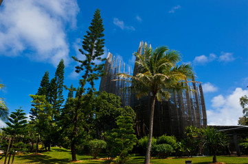Tjibaou Cultural Center in Noumea capital of Melanesia, New Caledonia, South Pacific