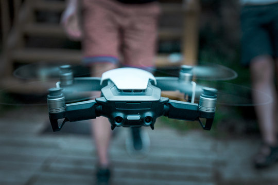 Vilnius, Lithuania - June 8, 2019: DJI MAVIC AIR - drone with camera, mounted on a 3-axis gimbal.
