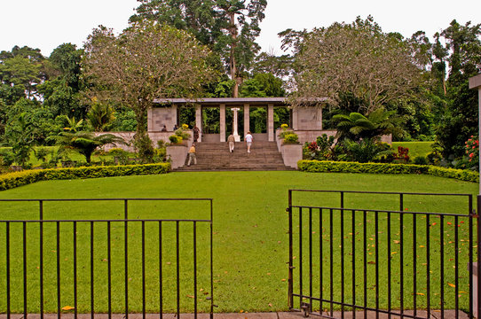 Papua New Guinea, Lae. War Cemetery Entrance Gate.